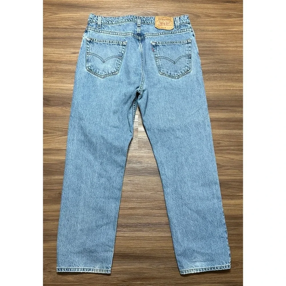 Vintage Levis 505 Regular Fit Straight Light Wash Jeans Men Sz 36x30 Denim